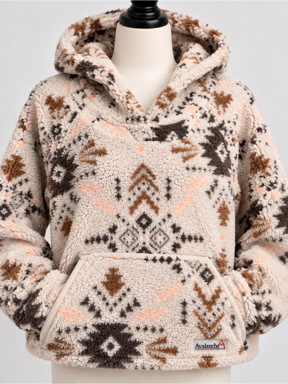 Avalanche Southwestern Women’s Sherpa Fleece Hooded Pullover XL